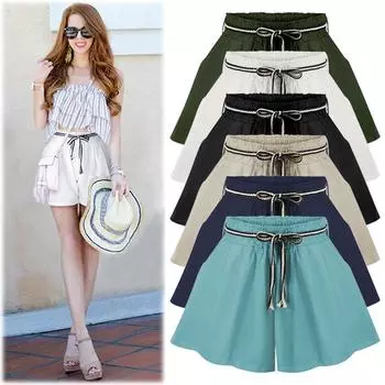 Широкие брюки с высокой талией, женские летние свободные брюки, тонкие женские брюки больших размеров, повседневные широкие шорты с широкими штанинами 6XL белый