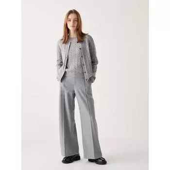 Широкие брюки Uniqlo из матового джерси 04 GRAY/WOMEN S