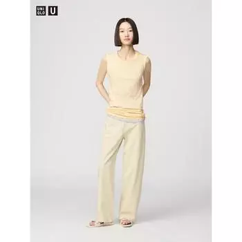 Широкие брюки Uniqlo Japan из хлопка 09 BLACK/55