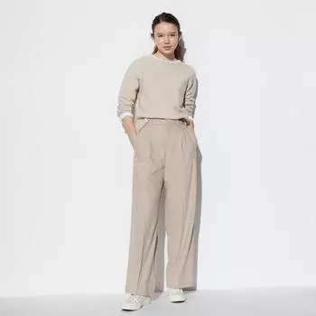 Широкие брюки UNIQLO, растягивающиеся в двух направлениях, длина брючины 69–71 см.