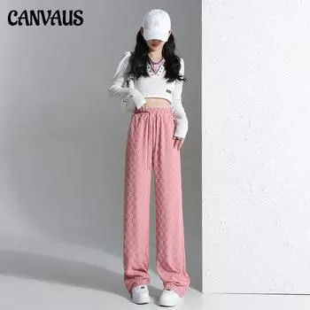 Широкие брюки в шахматную клетку, новые женские свободные драпированные брюки с высокой талией, прямые узкие повседневные брюки на осень и зиму