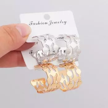 Широкие C-образные полые золотые гладкие металлические серьги-подвески для женщин в стиле минимализма Brincos Hyperbole модные украшения для вечеринок золотой