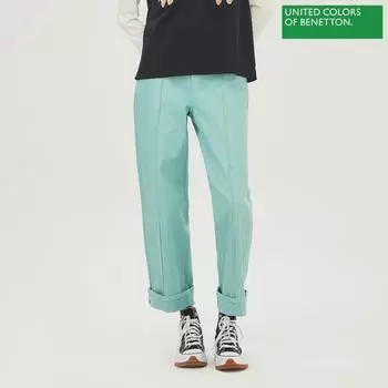 Широкие цветные джинсовые брюки Benetton Pin Tuck Line Badp05311 Mt minted/42