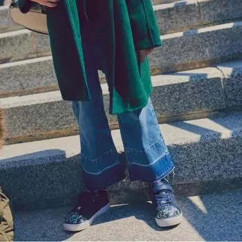 Широкие джинсовые брюки Hazzys Kids Earth из флиса Hsw81pd51p Bu Blue/110