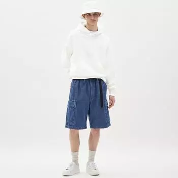 Широкие джинсовые полубрюки карго GU by Uniqlo