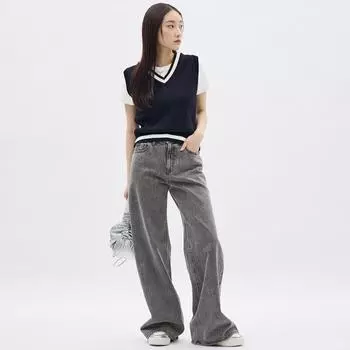 Широкие джинсы GU by Uniqlo со средней посадкой+EC