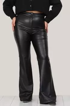 Широкие кожаные брюки больших размеров