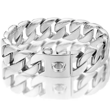 Широкие металлические золотые ошейники-цепочки из нержавеющей стали для собак, тренировочный ошейник-удавка для крупных собак, ошейник для питбуля, бульдога, 32 мм 14inch(35cm)