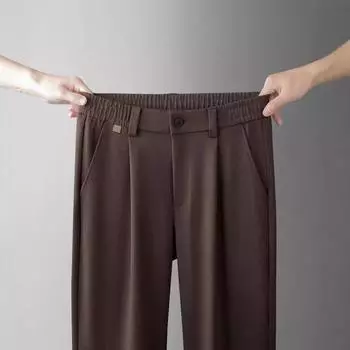 Широкие мужские шерстяные брюки - осень/зима 2024 года, повседневный и деловой стиль 2XL чёрный