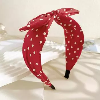 Широкие повязки для волос в стиле бохо с точками для женщин и девочек, винтажные пляжные бантики, корейские мягкие тюрбаны, аксессуары