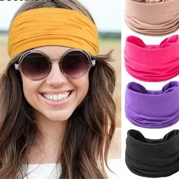 Широкие повязки на голову для женщин, повязка на голову с узлом, африканские женские повязки на голову, эластичные аксессуары для волос, ленты Tie Dye, 5 шт. 25x10cm