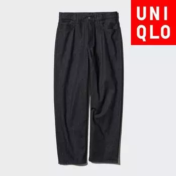 Широкие прямые джинсы Uniqlo 09 BLACK/Men 36