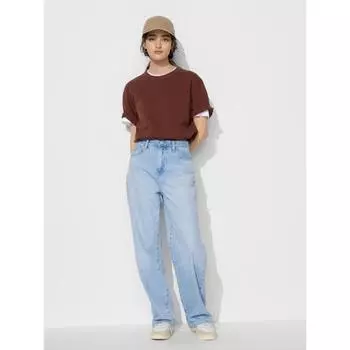 Широкие прямые джинсы Uniqlo 62 BLUE/WOMEN 23