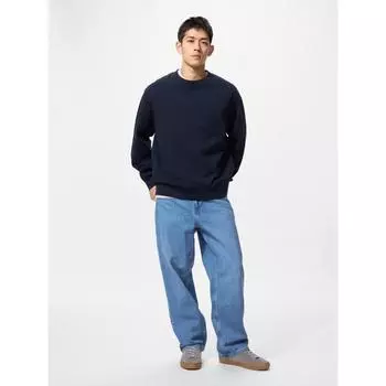 Широкие прямые джинсы Uniqlo 64 BLUE/UNISEX 28
