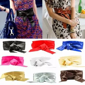 Широкие ремни, аксессуары, кожаные ремни с бантом, Прямая доставка, 10 цветов, высокое качество, 1 шт., удлиненная ручная работа бежевый