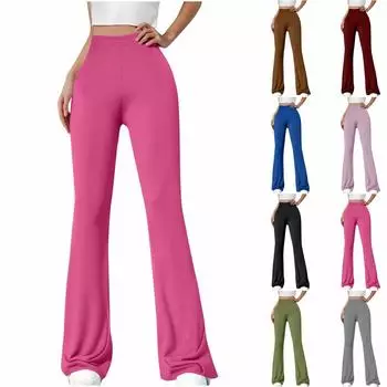 Широкие штаны для йоги для женщин, расклешенные леггинсы для женщин L армия зеленый