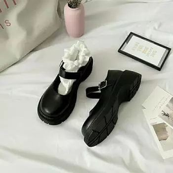 Широкие ступни Fat Fat Большие размеры Женские туфли 31-46 Mary Jane Small Кожаные туфли Женские универсальные ретро британские японские туфли 46