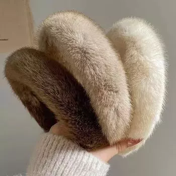 Широкие толстые резинки для волос для женщин и девочек, милые универсальные мягкие пушистые обручи для волос, темпераментные зимние аксессуары для волос, подарки коричневый