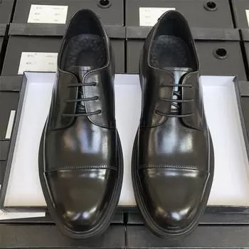 Широкие три соединения кожаных туфель Мужские деловые деловые кожаные дышащие зеленые мужские костюмные рабочие туфли для жениха свадебные туфли 38 чёрный