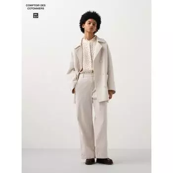 Широкие вельветовые брюки Uniqlo 01 OFF WHITE/WOMEN XXL