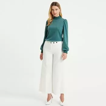 Широкие женские тканевые брюки на молнии с 3 кнопками и высокой талией, повседневный исламский хиджаб, мусульманская мода, турецкий дизайн, гибкие