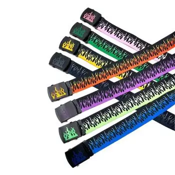 Широкий боковой пояс Flame Belt Мужской поясной ремень Регулируемый поясной ремень для студентов розовый