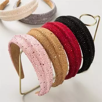 Широкий край модный звездный аксессуар для волос элегантный ободок с украшением для женщин со стразами 13*15cm кофейный