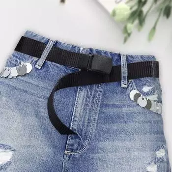 Широкий мужской нейлоновый ремень из холста с джинсами, украшение, элегантный женский поясной ремень для студентов чёрный