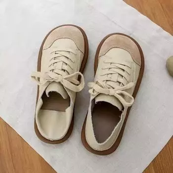 Широкий носок JK Shoes женские кроссовки на шнуровке для девочек Harajuku полутапочки женские мюли из искусственной кожи вулканизированные кроссовки новые CN 35