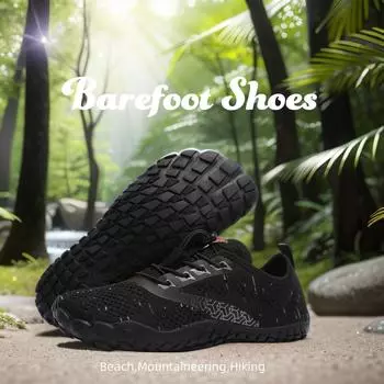 Широкий носок Zero Barefoot Shoes Мужская минималистская обувь Дышащая для ходьбы, скалолазания, борьбы, бега по пересеченной местности Кроссовки 42 чёрный