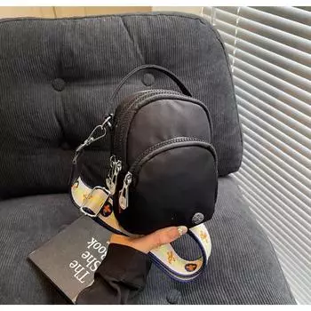 Широкий плечевой ремень Маленькая сумка-саквояж Женская наплечная сумка Легкое путешествие Мода для поездок Женская сумка Универсальная повседневная сумка-мессенджер чёрный