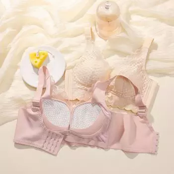 Широкий плечевой ремень, регулируемый, без стального кольца, бюстгальтер, подкладка из отрицательно ионных материалов, хлопок, слегка толстая чашка B, немагнитная регулировка 75B синий