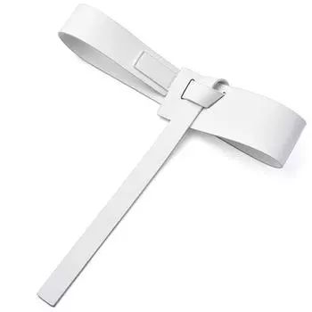 Широкий пояс женский с кожаной отделкой для пальто, свитера, поясная печать, пояс для платья, костюма, талии белый