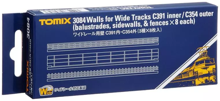 Широкий рельс TOMIX N-колеи для стены C391 внутри C354 снаружи 3 типа x 8 штук 3084 Принадлежности для моделей железных дорог