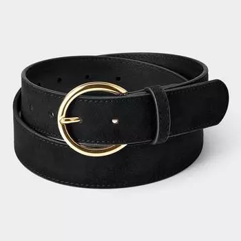 широкий ремень с круглой пряжкой GU