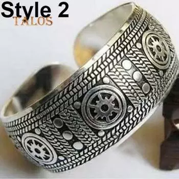 Широкий серебристый браслет Слон Style 2