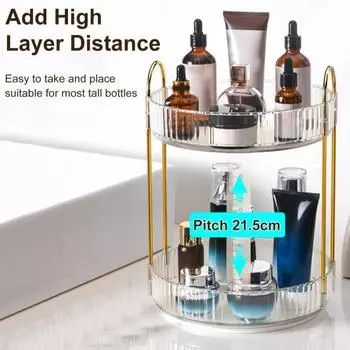 Широко используемый долговечный практичный устойчивый настольный держатель для хранения косметики, вращающийся на 360 градусов, стойка для органайзера для косметики S чистый