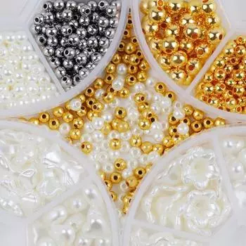 Широко используемый позолоченный набор бусин с бантом из бисера, набор из бусинок свободного покроя, унисекс style 2