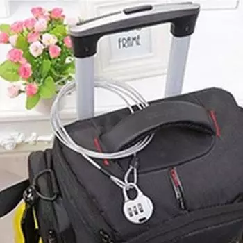 Широко используемый велосипедный замок с двойной головкой и кольцом, противоугонная защитная веревка для велосипедного замка для велосипеда чёрный