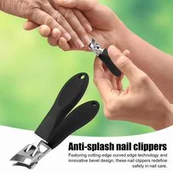 Широко открывающиеся изогнутые кусачки для ногтей для пожилых людей, антиразбрызгивающие наклонные кусачки для ногтей с длинной ручкой и изогнутым лезвием, инструменты для обрезки ногтей S оранжевый