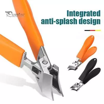 Широко открывающиеся изогнутые кусачки для ногтей для пожилых людей, антиразбрызгивающие наклонные кусачки для ногтей с длинной ручкой и изогнутым лезвием, инструменты для обрезки ногтей S оранжевый