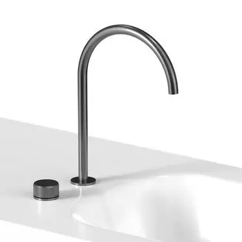 Широко расставленный смеситель для раковины, ванная комната, белый, черный, смеситель для раковины, однорычажный, латунный, поворотный, горячая и холодная вода белый