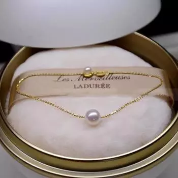 Широко рекламируемый браслет S925 из чистого серебра 18 карат с ультратонким роскошным жемчугом для женского браслета с голым ремешком в минималистском стиле в Instagram 16CM