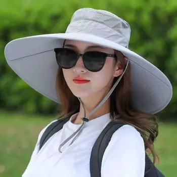 Широкополая сетчатая шляпа для рыбалки, быстросохнущая, солнцезащитная шляпа, повседневная походная кепка для активного отдыха чёрный