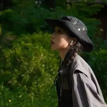 Широкополая шляпа от солнца Солнцезащитная походная кепка Модная походная рыболовная шляпа для путешествий серый