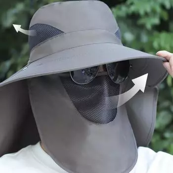 Широкополая шляпа-ведро с защитой от ультрафиолета, многофункциональная шляпа для рыбалки и путешествий хаки
