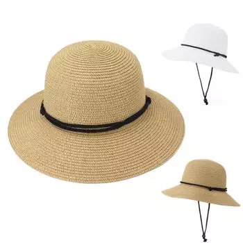 Широкополая солнцезащитная шляпа с большим куполом и ветрозащитной соломенной шляпой с ремешком One Size хаки