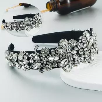 Широкополые модные женские украшения для волос в стиле барокко, повязка на голову, аксессуары для волос в стиле ретро 35*3cm белый