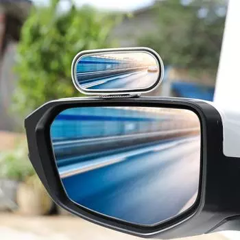Широкоугольное выпуклое зеркало для безопасности автомобиля, вращение на 360 градусов, автоматическое вспомогательное зеркало заднего вида, самоклеющееся зеркало для слепых зон чёрный