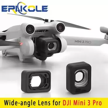 Широкоугольный фильтр Drone Len для объектива камеры DJI Mini 3 pro, внешний фильтр с удлиненным фильтром, совместимые аксессуары: Мини 3 про чёрный